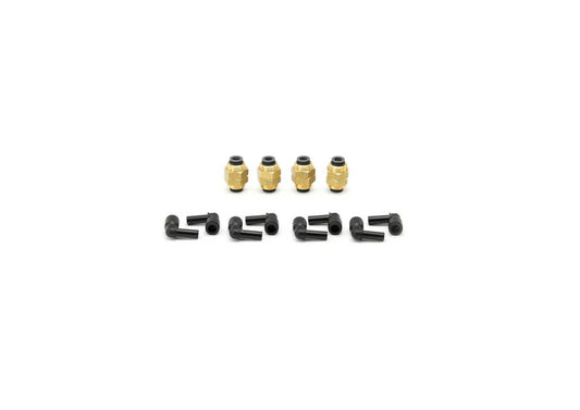 Schottverschraubungssatz: 4 x 3/8" Rohr DOT/PTC auf DOT/PTC Schottverschraubung, 3/8" Rohr DOT/PTC auf Schwenkwinkel