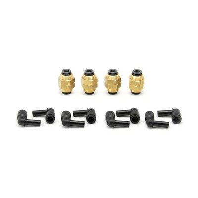 Schottverschraubungssatz: 4 x 3/8" Rohr DOT/PTC auf DOT/PTC Schottverschraubung, 3/8" Rohr DOT/PTC auf Schwenkwinkel