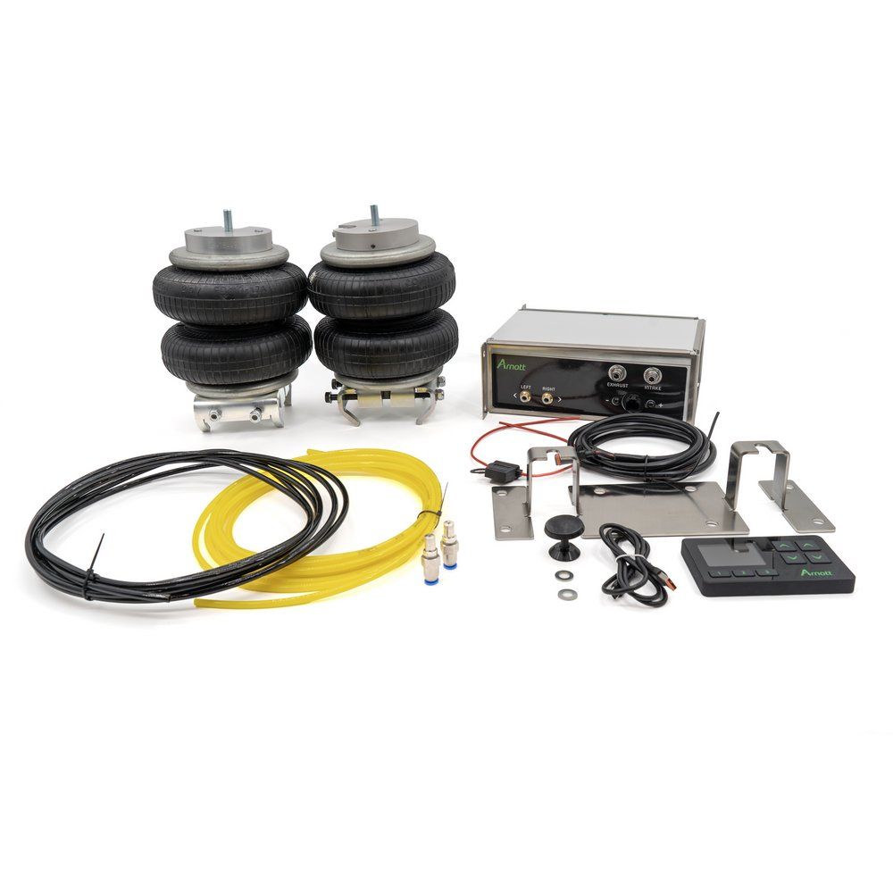 Zusatzluftfeder-Kit Hinterachse Fiat Ducato, Citroen Jumper & Peugeot Boxer FWD ab Bj. 2006, mit 8" ContiTech Luftbälge inkl. kabelloser Arnott Steuereinheit und fahrzeugspezifischem Montageadapter für die Box unter dem Fahrzeug inkl. Auflastgutachten.